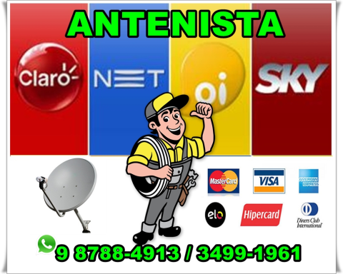 Instalador de antenas em Piedade/ 3443-8405